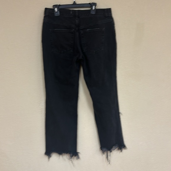 Free People We The Free Maggie Mid-Rise Straight-Leg Jeans Onyx Black NWOT - Picture 8 of 8